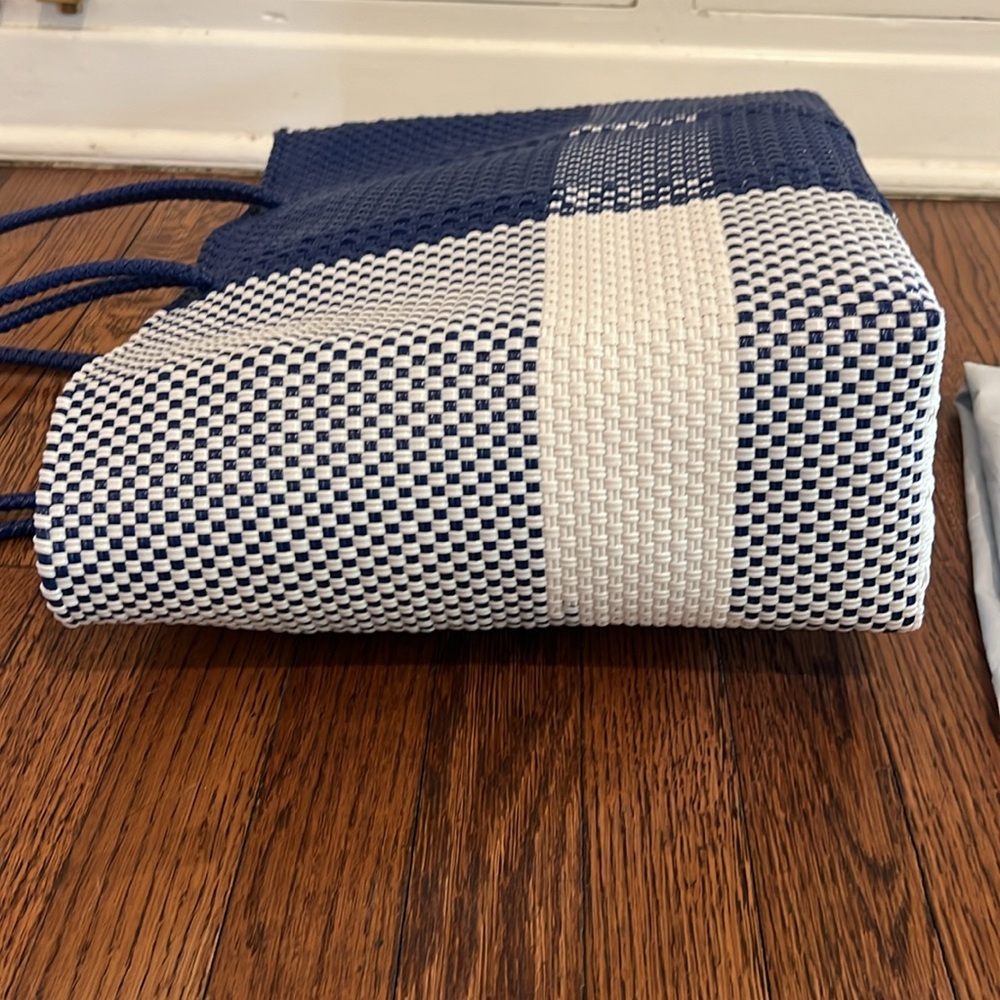 Frances Valentine Buena Tote Plaid Navy - Picture 5 of 9